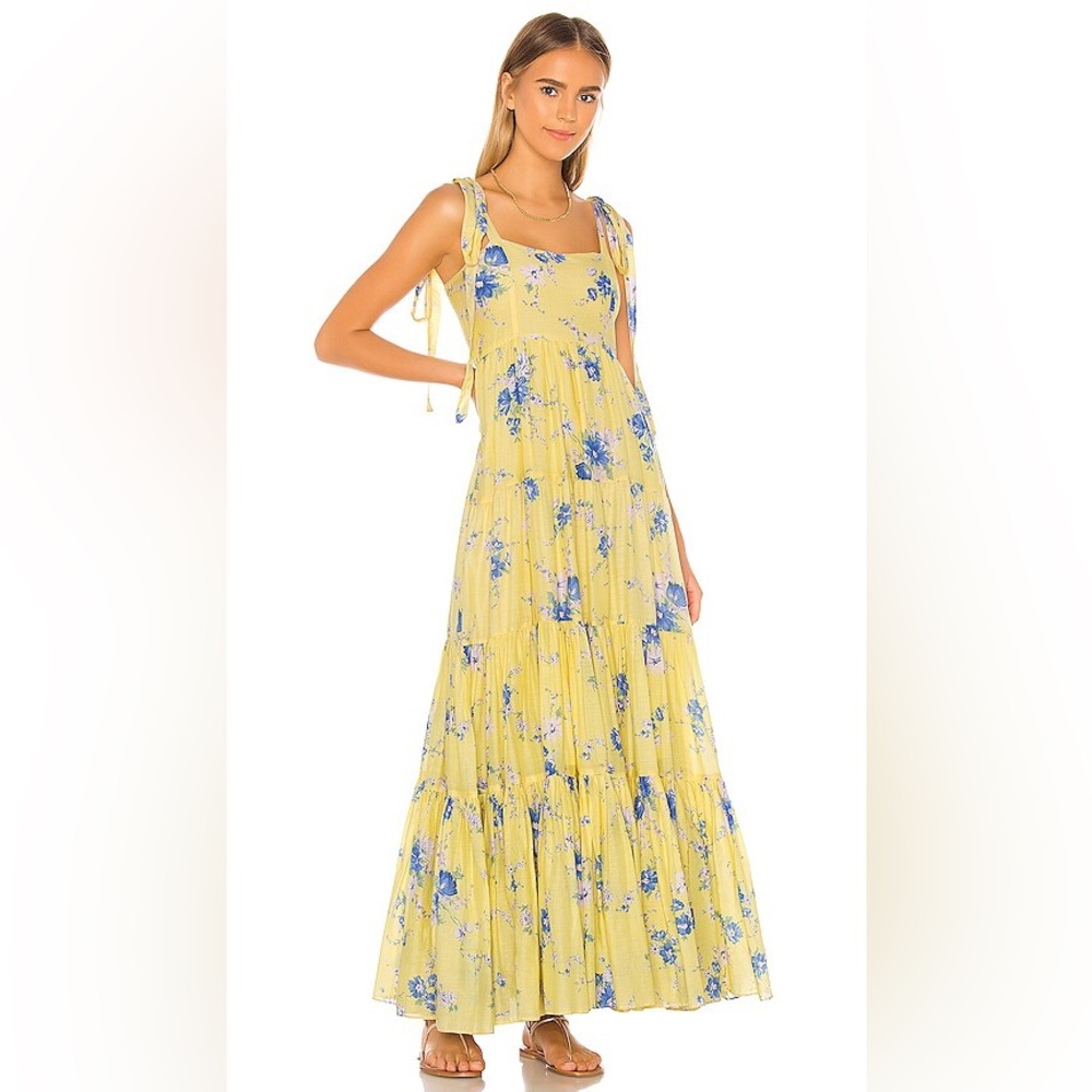 LoveShackFancy Yellow & Blue Maxi Sundress - Picture 4 of 4